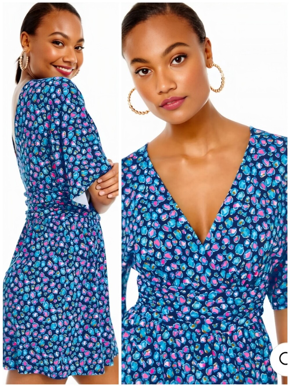 Lilly Pulitzer Blue Pink Leopard Skort Romper, L